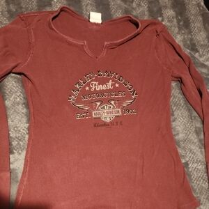 Harley-Davidson Burgundy Long Sleeve Shirt